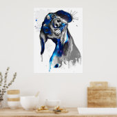 Cão em Azul Poster (Keuken)