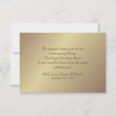 Caoba Gold Floral Jubileum Hartelijk dank Bedankkaart (Achterkant)