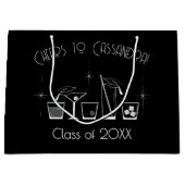 Cap and Cocktail Graduation Party Black Groot Cadeauzakje (Voorkant)