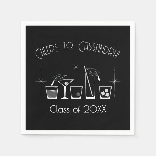 Cap and Cocktail Graduation Party Black Servet (Voorkant)