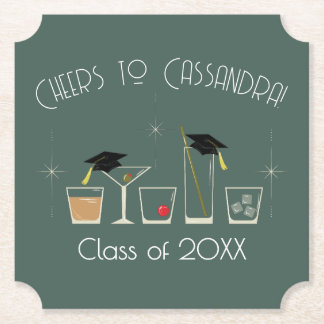 Cap and Cocktail Graduation Party Kartonnen Onderzetters