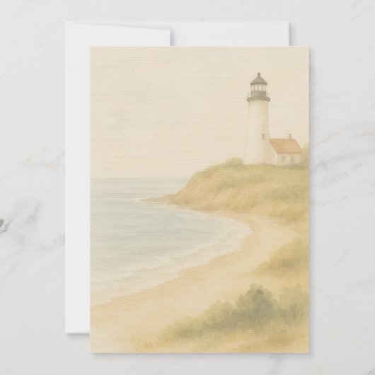 Cap Cod Coastal Watercolor Destination Wedding  Kaart (Achterkant)
