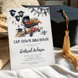 Cap Gown BBQ Down Graduation Kaart