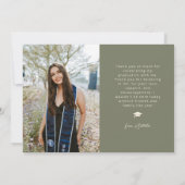Cap. Gown. Done. Multi Foto Salie Groen Afstuderen Aankondiging (Achterkant)
