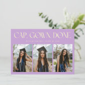 Cap. Gown. Done. Multi Foto Wisteria Afstuderen Aankondiging (Staand voorkant)