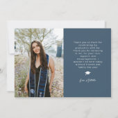 Cap. Gown. Done. Multi Photo Navy Blue Graduation Aankondiging (Achterkant)