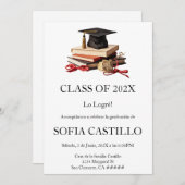 cap graduation invite kaart (Voorkant / Achterkant)