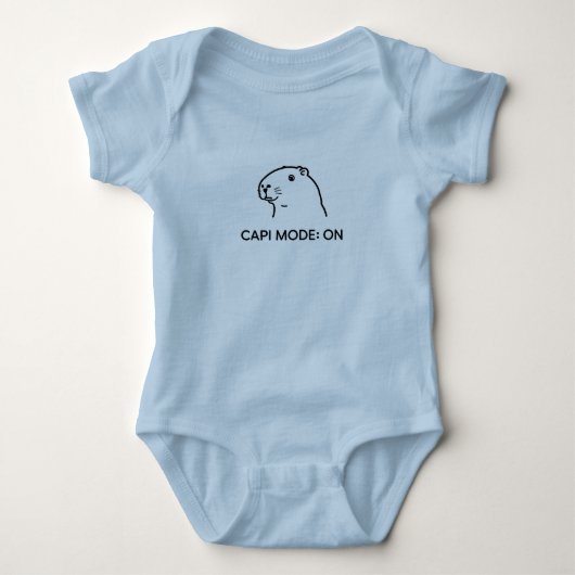 Cap Modus Aan – Schattige Minimalistische Capybara Romper (Voorkant)