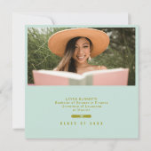 Cap Toss Olive & Sage Graduation Announcement Kaart (Achterkant)