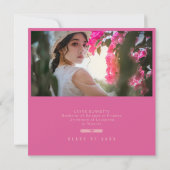 Cap Toss Pink & Blush Graduation Announcement Kaart (Achterkant)