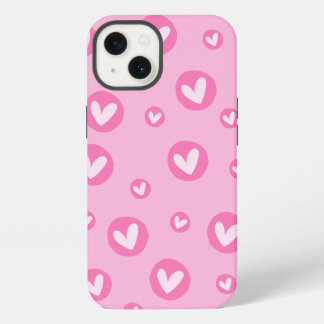 Capa IPhone Padrão de Corações Rosa 13 Hoesje
