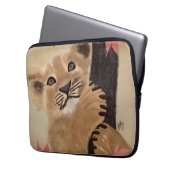Capa para laptop filhote de leão brincando laptop sleeve (Voorkant Links)