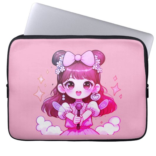 capa para laptop garota kpop cantora desenho laptop sleeve (Voorkant)