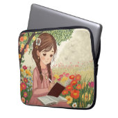 Capa para laptop Menina no Jardim Laptop Sleeve (Voorkant Links)
