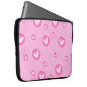 Capa para Portátil Rosa com Corações Laptop Sleeve (Voorkant Rechts)