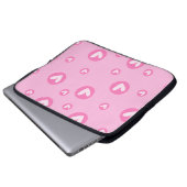 Capa para Portátil Rosa com Corações Laptop Sleeve (Voorkant onderkant)