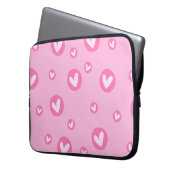Capa para Portátil Rosa com Corações Laptop Sleeve (Voorkant Links)
