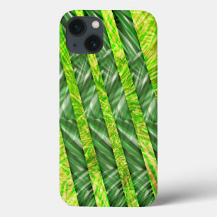 Capa verde amarela com riscos e traços tipo bambu Case-Mate iPhone case