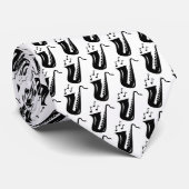 Capaciteit saxofonpatroon stropdas met muzikant (Opgerold)