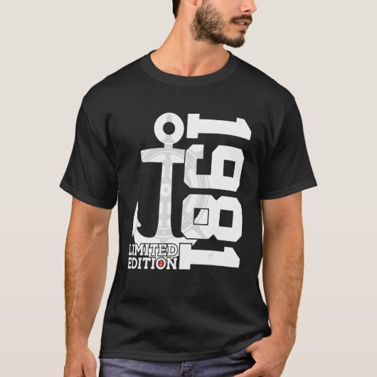 Capaciteit van 41 jaar 1981 verzender 41e verjaard t-shirt (Voorkant)