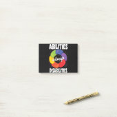 Capaciteiten wegen op tegen handicaps, diversiteit post-it® notes (Op bureau)