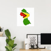 Capaciteitsgrootte vlag Guyana Poster (Thuiskantoor)