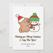 Capbyara Kerst Kaarten Grappig & Schattige Vakanti (Voorkant)