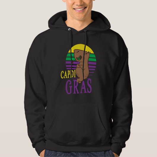 Capdi Gras Mardi Gras Capybara Carnival Parade for Hoodie (Voorkant)