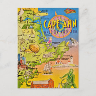 Cape Ann Boston Shore Vintage Ansichtkaart Briefkaart