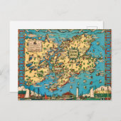Cape Ann geïllustreerde kaart Briefkaart (Voorkant / Achterkant)