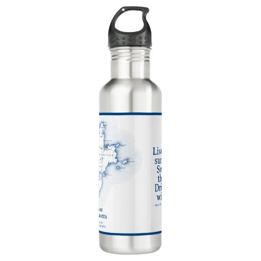 Cape Ann Gloucester Massachusetts Kaart Waterfles Waterfles (Voorkant)