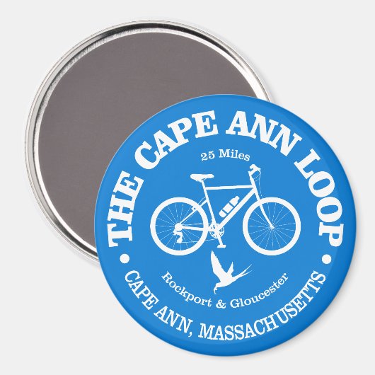 Cape Ann Loop (fietsen) Magneet (Voorkant / Achterkant)