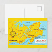 Cape Ann Massachusetts Kaart (Voorkant / Achterkant)