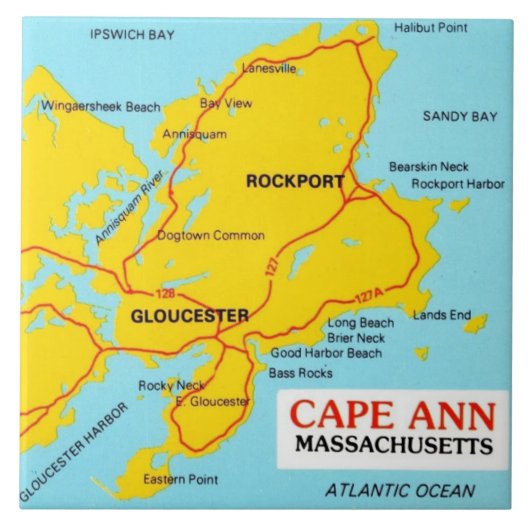 Cape Ann Massachusetts Keramische Tegels Tegeltje (Voorkant)