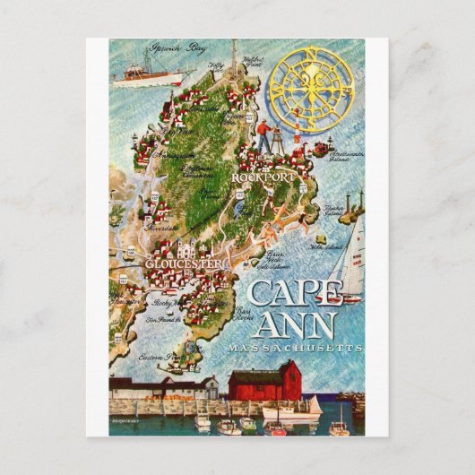 Cape Ann Massachusetts Vintage Postcard Briefkaart (Voorkant)