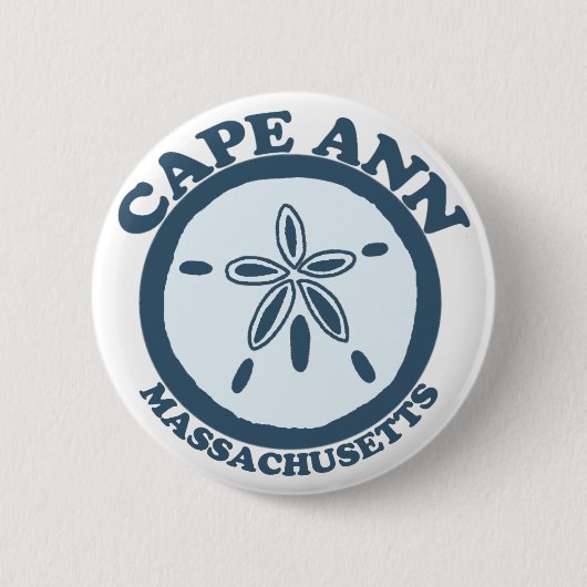 Cape Ann - Sand Dollar Design. Ronde Button 5,7 Cm (Voorkant)
