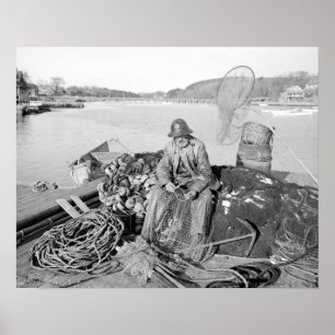 Cape Ann Visser, 1905. Oude foto Poster