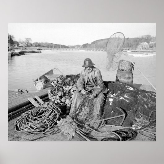 Cape Ann Visser, 1905. Oude foto Poster (Voorkant)