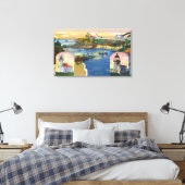 Cape Arago Bridge en Lighthouse Mouth Canvas Afdruk (Insitu (Slaapkamer))