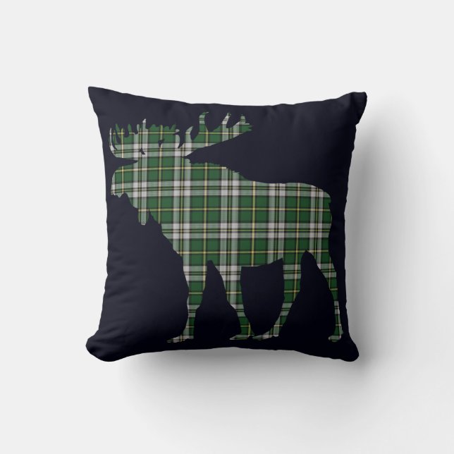 Cape Breton Canada Custom Tartan Moose rustige blu Kussen (Voorkant)