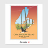 Cape Breton eiland nova Scotia Canada kaart Sticker (Vel)
