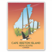 Cape Breton eiland nova Scotia Canada kaart Sticker (Voorkant)
