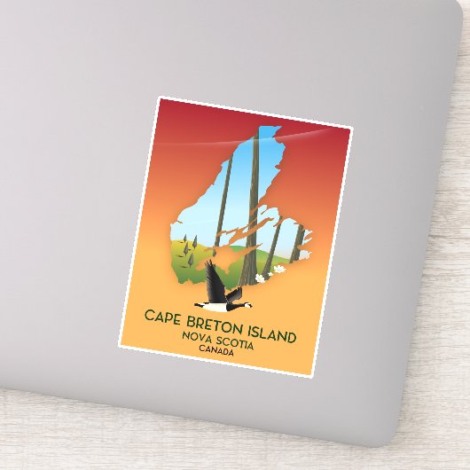Cape Breton eiland nova Scotia Canada kaart Sticker (Detail)
