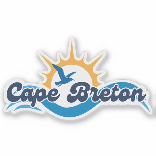 Cape Breton Gull & Wave Vinyl Sticker (Voorkant)
