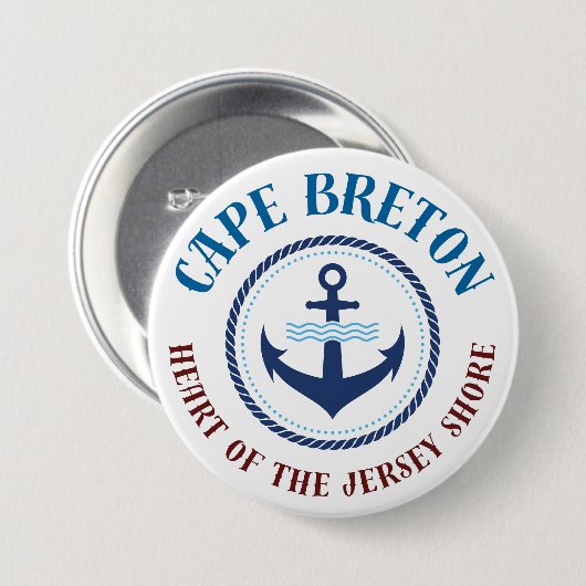Cape Breton Hart van de Jersey Shore Knop Ronde Button 7,6 Cm (Voorkant /achterkant)