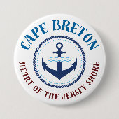 Cape Breton Hart van de Jersey Shore Knop Ronde Button 7,6 Cm (Voorkant)