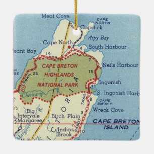 Cape Breton Highlands  kaart Keramisch Ornament