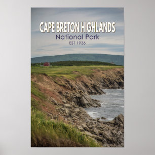 Cape Breton Highlands Nationaal Park Canada Vintag Poster