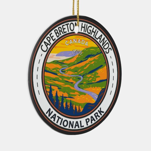 Cape Breton Highlands National Park Canada Badge Keramisch Ornament (Rechts)