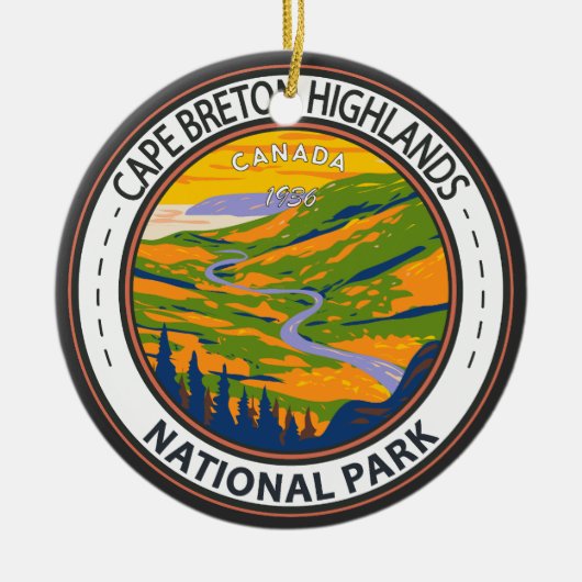 Cape Breton Highlands National Park Canada Badge Keramisch Ornament (Voorkant)